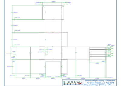 Blister Package Shipping Container Die Line Drawing