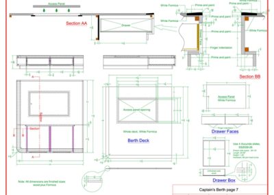 Captain’s Berth Joiner Drawing