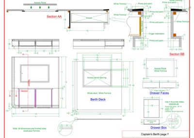 Captain’s Berth Joiner Drawing